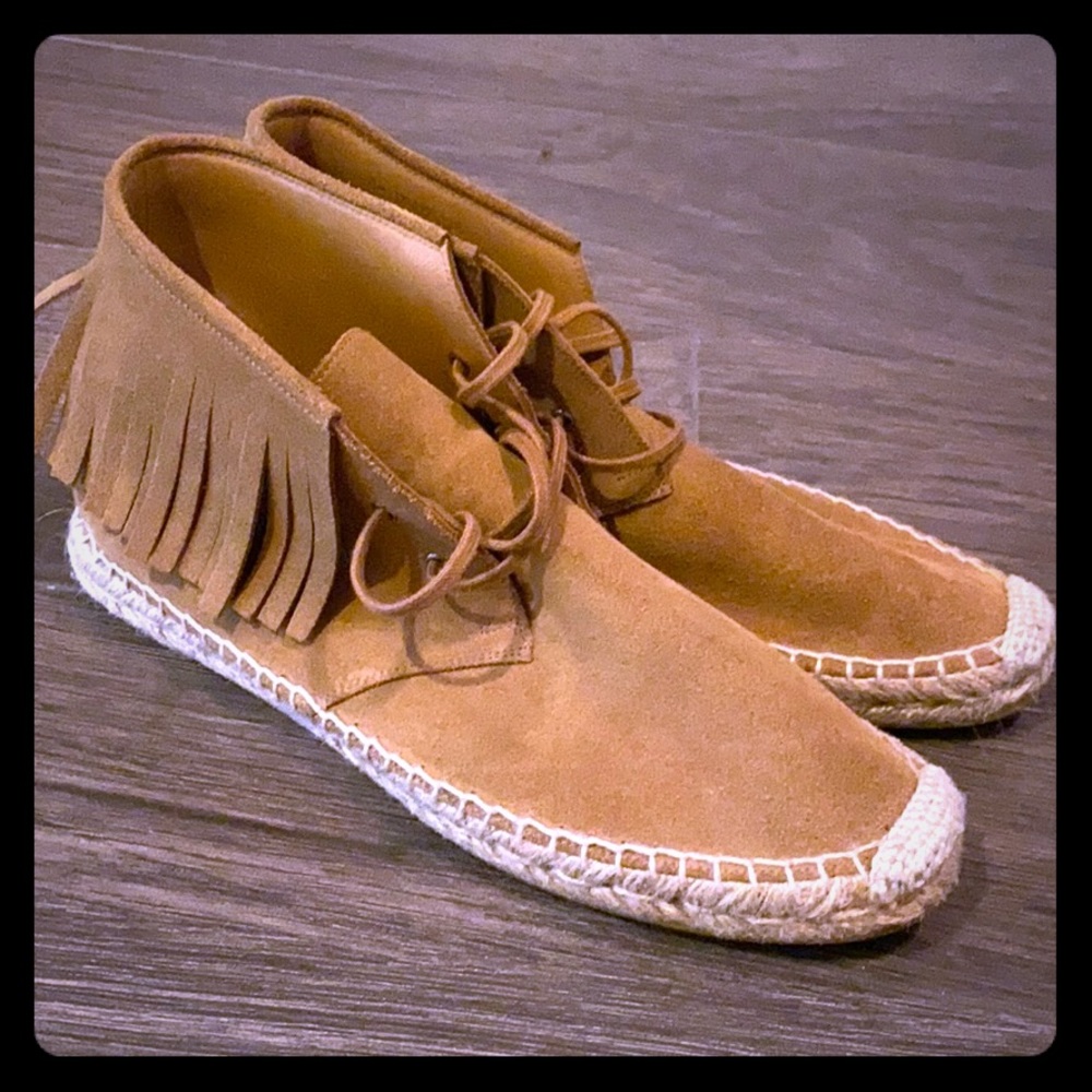 Saint Laurent suede espadrille flats